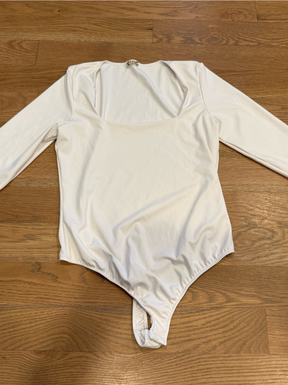 FP Movement by Free People White Long-Sleeve Square Neck Bodysuit